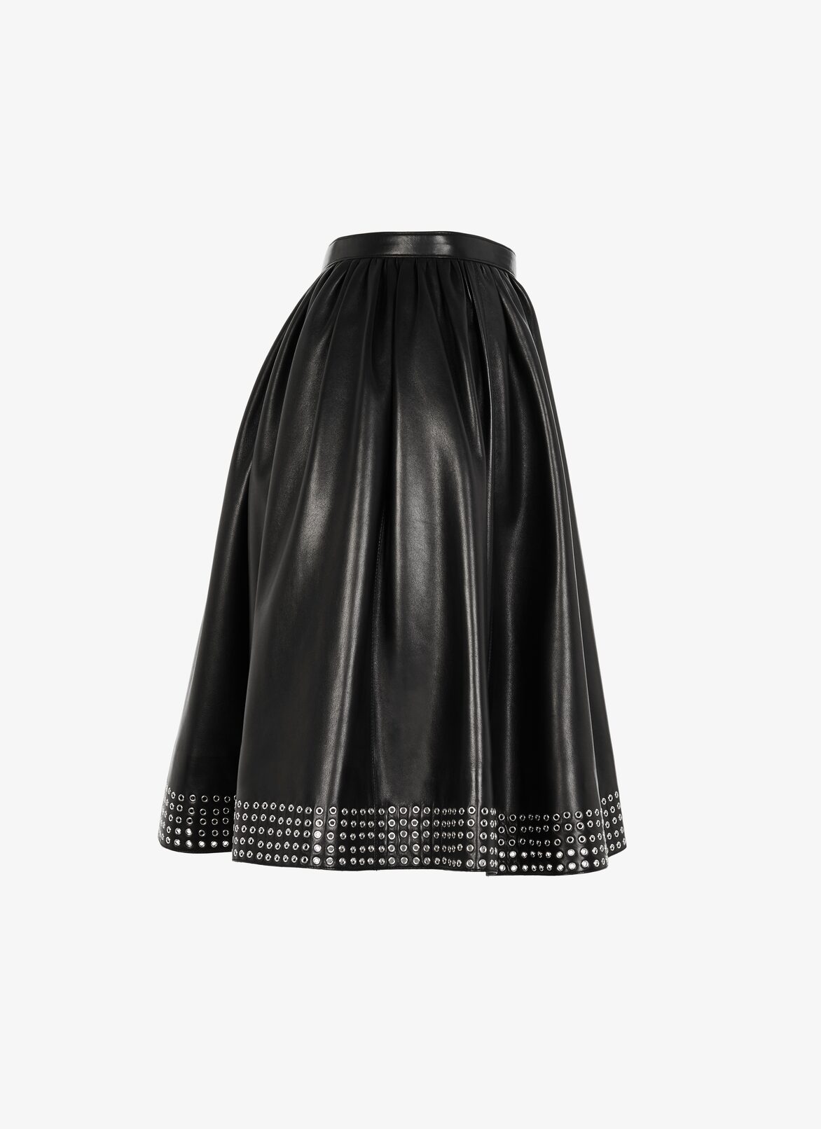 ラムスキン製 ドレープショートスカート ALAÏA ブラック ラムスキン製 ドレープショートスカート